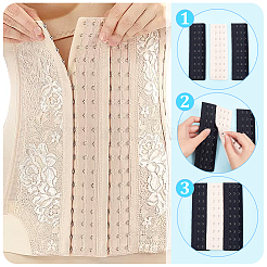 8Pcs 4 Style Polyester Women's 3 Rows x 7/9 Hooks Longline Corset Bra Extender&nbsp;FIND-BC0004-65