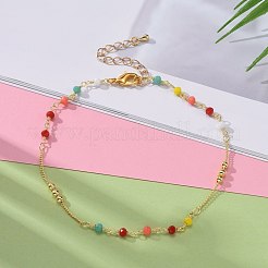Faceted Glass Beaded Anklets&nbsp;AJEW-AN00379