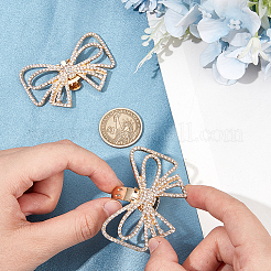 2Pcs Bowknot Alloy Rhinestone Shoe Decorations&nbsp;FIND-CP0002-24B