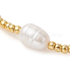 Natural Pearl & Seed Braided Bead Bracelets&nbsp;BJEW-JB09722-01
