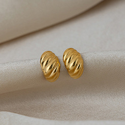 Twist C-shaped Stainless Steel Stud Earrings for Women&nbsp;CV4073