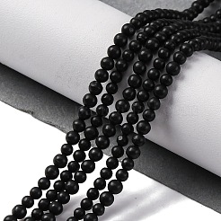 Natural Shungite Beads Strands&nbsp;G-M353-A04-3mm