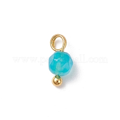 Natural Agate(Dyed & Heated) Faceted Round Charms&nbsp;PALLOY-JF04286-01