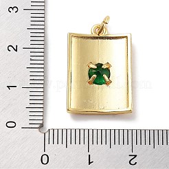 Rack Plating Brass Micro Pave Cubic Zirconia & Glass Pendants&nbsp;KK-Z071-87G-02