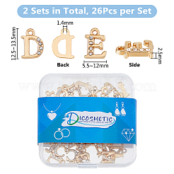 2 Sets Alloy Rhinestone Charms&nbsp;ALRI-DC0001-07