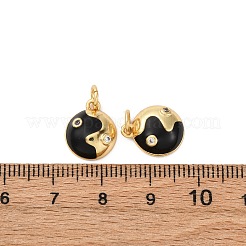 Brass Pave Cubic Zirconia with Enamel Charms&nbsp;KK-Q098-11G