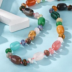 Natural & Synthetic Gemstone Beaded Necklaces&nbsp;NJEW-S390-25