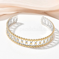 304 Stainless Steel Cuff Bangles for Women&nbsp;BJEW-D466-03GP