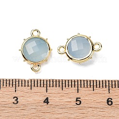 Brass Natural Natural White Jade Imitation Aquamarine Connector Charms&nbsp;KK-Z096-01G-05