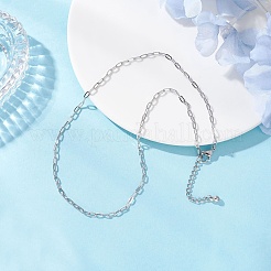 2.5MM 304 Stainless Steel Paperclip Chain Necklaces&nbsp;NJEW-JN05503