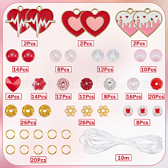 Valentine's Day Theme DIY Polymer Clay Rhinestone Beads Stretch Bracelet Making Kits&nbsp;DIY-SC0028-69