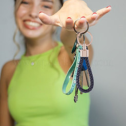 6Pcs 6 Colors PU Leather Kaychians&nbsp;KEYC-CA0001-56