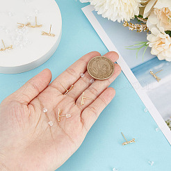 10Pcs Brass Bowknot Stud Earring Findings&nbsp;KK-BC0011-06
