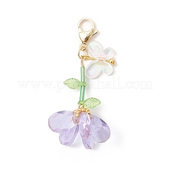 Handmade Glass Seed Beaded and Acylic Butterfly Pendant Decorations Sets&nbsp;HJEW-MZ00259-02
