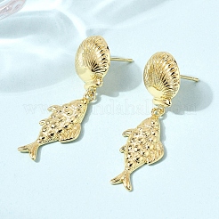 Brass Dangle Earrings&nbsp;EJEW-D352-06G-03