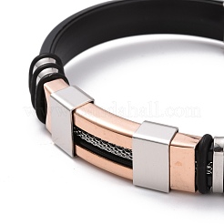 Men's Silicone Cord Bracelet&nbsp;BJEW-M206-02RGP