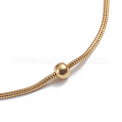 304 Stainless Steel Round Snake Chain Anklets&nbsp;X-AJEW-G024-13G