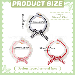 3Pcs 3 Colors Acrylic Fibers Cat Bowknot Collar&nbsp;AJEW-FG0004-34