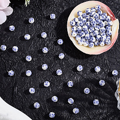 180Pcs Handmade Flower Printed Porcelain Ceramic Beads&nbsp;PORC-LT0001-08A