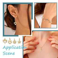 16Pcs 8 Style Rack Plating Brass Pave Cubic Zirconia Pendants&nbsp;KK-TA0001-44
