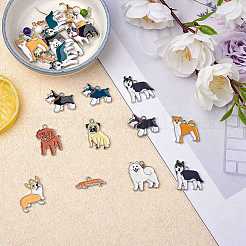24Pcs 12 Style Rack Plating Brass Enamel Pendants&nbsp;ENAM-SZ0002-80