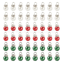 72Pcs 3 Colors Baking Paint Pearlized Glass Pearl Beads Pendants&nbsp;PALLOY-TA00302