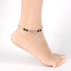 Fashion Tibetan Style Alloy Infinity Anklets&nbsp;AJEW-AN00071-07