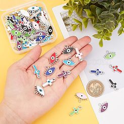 64Pcs 16 Style CCB Plastic Enamel Pendants&nbsp;CCB-FH0001-08