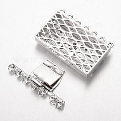 Brass Cubic Zirconia Box Clasps&nbsp;ZIRC-O020-09-NR