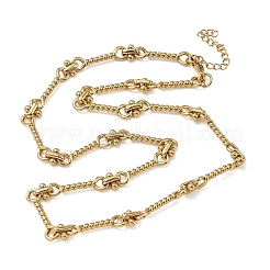 304 Stainless Steel Twisted Bar Link Chain Necklaces for Women Men&nbsp;NJEW-Z115-02G