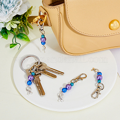 20Pcs ABS Plastic Imitation Pearl Beads Keychain&nbsp;HJEW-FH0001-25