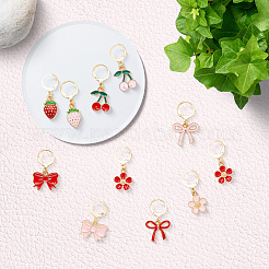 20Pcs 10 Styles Alloy Enamel Pendant Locking Stitch Markers&nbsp;HJEW-SC00165
