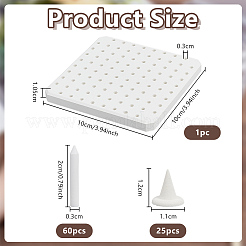 Square Aluminum Oxide Ceramic Porous Refractory Mats with 60Pcs Kiln Frame Support Nails&nbsp;DIY-OC0015-75