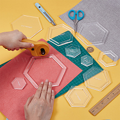 16Pcs 16 Styles Transparent Acrylic Sewing Template&nbsp;AJEW-BC0008-04C