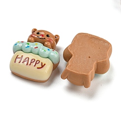 Bear Theme Opaque Resin Cabochons&nbsp;CRES-D040-01D