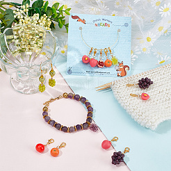 Resin Imitation Fruit Theme Stitch Markers&nbsp;HJEW-AB00185