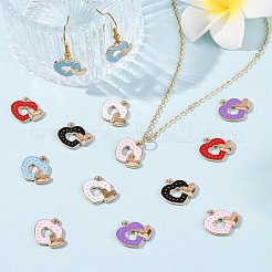 24Pcs 6 Colors Alloy Enamel Pendants&nbsp;ENAM-FS0004-35