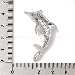 Rack Plating Brass & Clear Cubic Zirconia Pendants&nbsp;KK-L216-067P