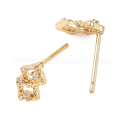 SHEGRACE Brass Micro Pave Clear Cubic Zirconia Stud Earring&nbsp;XGRQ4N172-729G