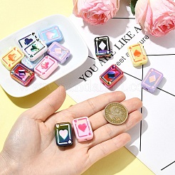 14Pcs 7 Colors UV Plating Rainbow Iridescent Acrylic Enamel Beads&nbsp;SACR-YW0005-06