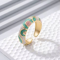 Brass Enamel Cuff Open Rings for Women&nbsp;WGFF728-01