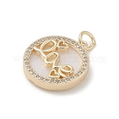 Brass Micro Pave Clear Cubic Zirconia Pendants&nbsp;KK-A207-10A-G