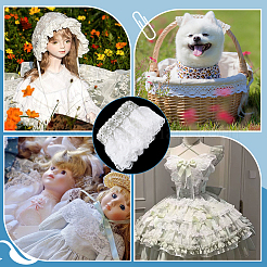 Polyester Lace Ribbon&nbsp;OCOR-WH0111-178A