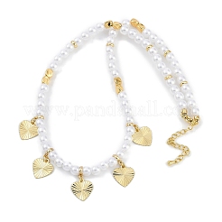 6mm Round ABS Imitation Pearl Beaded Necklaces&nbsp;NJEW-P317-12F-G