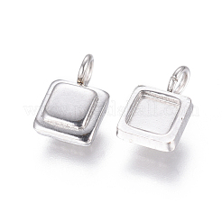 Non-Tarnish 304 Stainless Steel Pendant Cabochon Settings&nbsp;STAS-F222-024