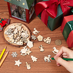 4 Sets Unfinished Wood Cutouts Ornaments&nbsp;WOOD-SC0001-91B