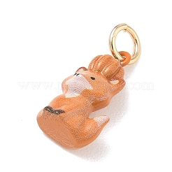 Brass Enamel Pendants&nbsp;KK-CBAE20A-01B-G