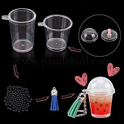 DIY 16pcs Milky Tea Themed Keychains Kits&nbsp;DIY-OC0005-62