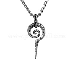 304 Stainless Steel Vintage Spiral Pendant Necklaces for Men&nbsp;FS-WGF8781-01