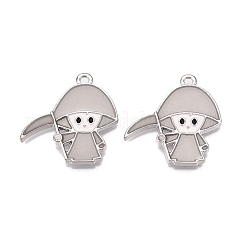Halloween Theme Rack Plating Luminous Alloy Enamel Pendants&nbsp;ENAM-N056-237P